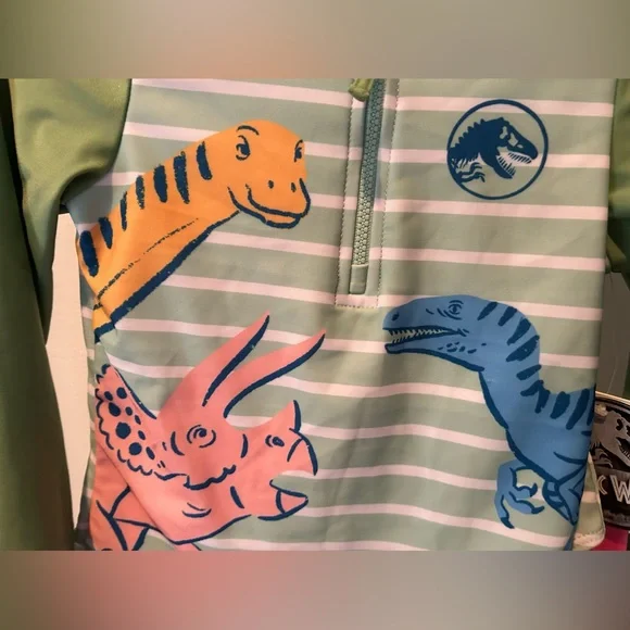 Jurassic World Girls 2pc Swim Set: Rashguard, bikini bottom sz 3T - Picture 2 of 4